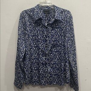 FOXCROFT Button Down Shirt Size 16 NWT wrinkle free fitted fit 100% cotton NWT